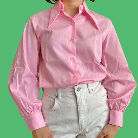 🚫SOLD🚫 Groovy Vintage Pink Blouse 🕺 - Picture 1 of 4